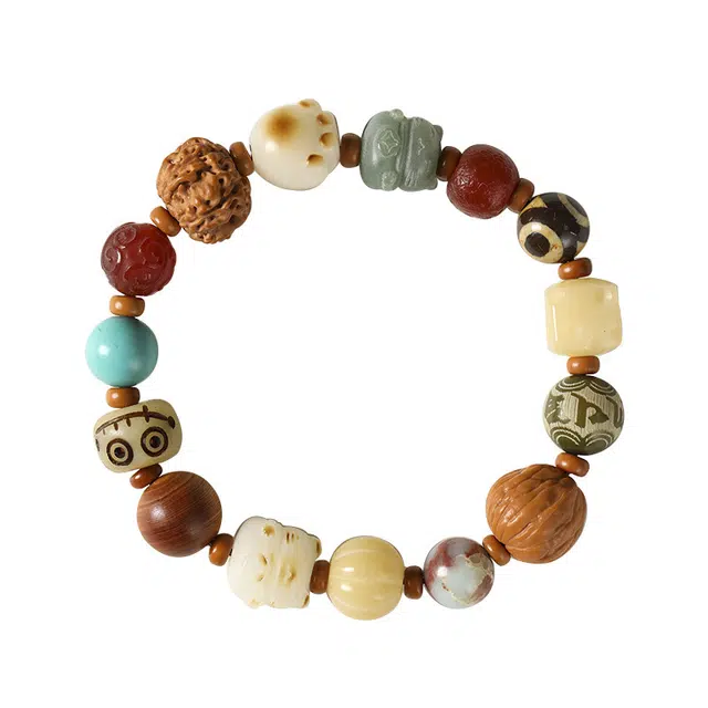 九隆古 灵隐十八籽 复古民族风多福多宝 炭烧福猫萌爪阿呆 菩提根 手串 男女同款情侣款