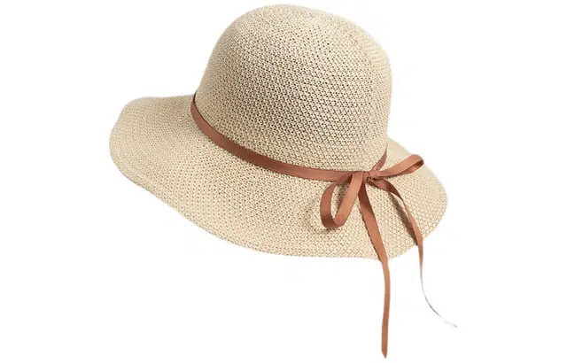 优幽兰 休闲简约大头围显脸小法式慵懒风波浪边大檐 可折叠韩版穿搭 聚酯纤维 防晒帽 女款