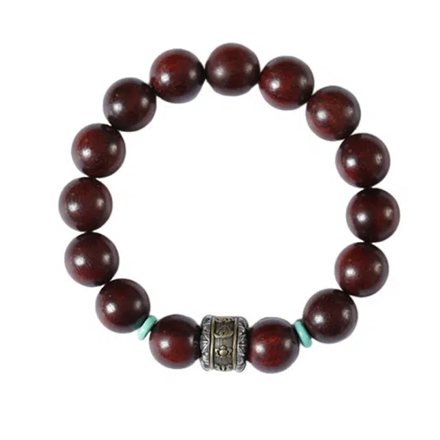 九隆古 金刚杵转运珠单圈 复古文艺风森系禅味新中式国潮佛珠 紫檀 手串 男女同款情侣款 紫檀