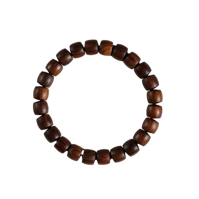 九隆古 国潮文艺素雅绕指柔文玩盘玩佛珠 新中式复古设计高级感手捻串珠 招财纳福 个性潮流 檀木 木作手串 男女同款情侣款 花梨木