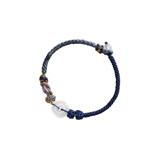 大唐国鼎 如意平安扣 新中式 平安扣 国潮风轻奢小众 设计编织 合金 手链 男女同款情侣款