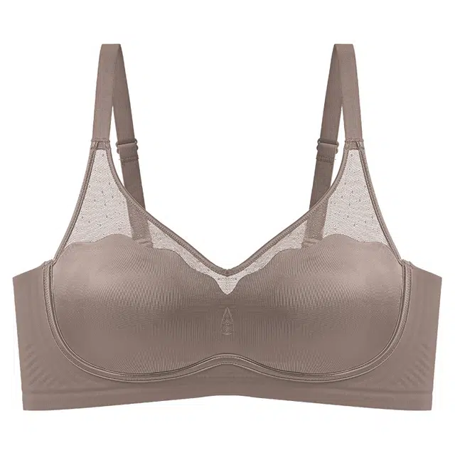 芬腾 无痕薄款兔耳杯大胸显小聚拢收副乳蕾丝网纱文胸 女款