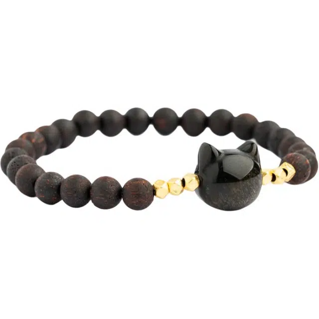 仙源 喵喵新中式文玩搭配小方块  平安福 木作 手串 男女同款情侣款 降真香