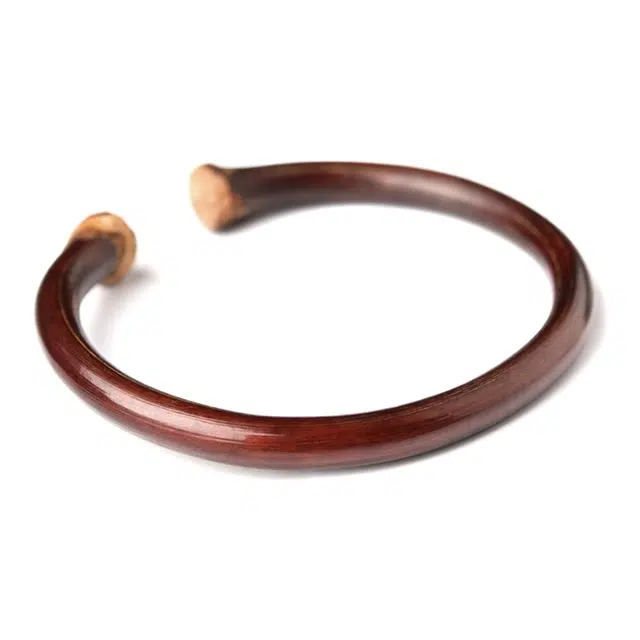 琉堇 新中式转运纳福藏式鸡血藤原藤开口镯 古风汉服旗袍配饰 小众招财创意设计感 女神妈妈镯子 鸡血藤 手镯 男女同款情侣款 血檀