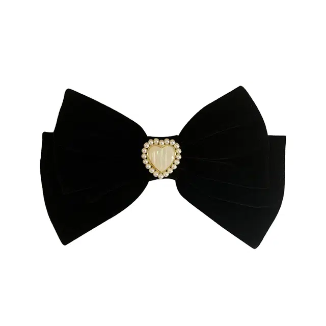 如花梦 复古法式黑色高级感大号抓夹盘发鲨鱼夹小香风珍珠爱心蝴蝶结 发夹 女款