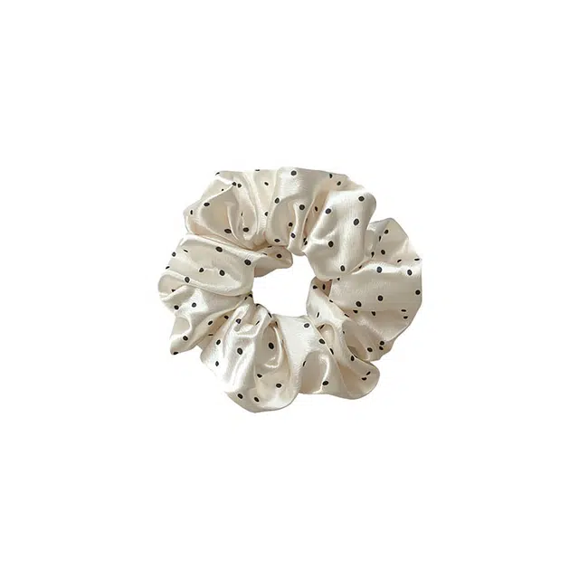 如花梦 复古缎面高弹耐用发饰法式高级感温柔波点大肠 发圈 女款