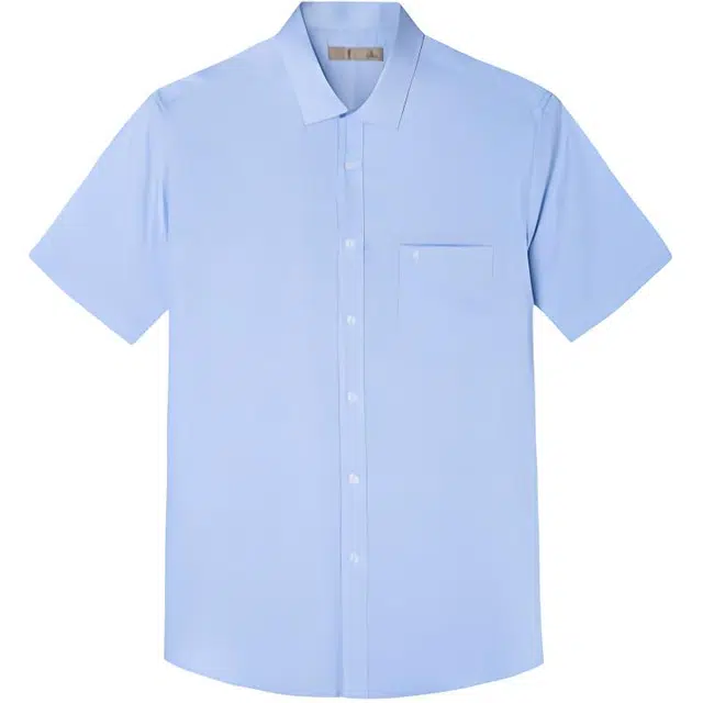 才子 细格纹休闲商务短袖衬衫 男款 紫色