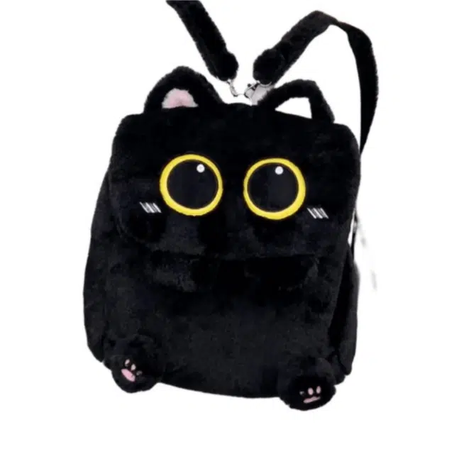 公主恋人 呆萌方形猫咪双肩包创意公仔包包 填充饱满柔软不掉色不掉毛 玩偶周边