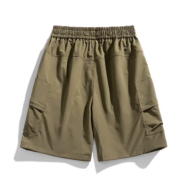 雅鹿 宽松纯色中腰松紧休闲短裤 男款