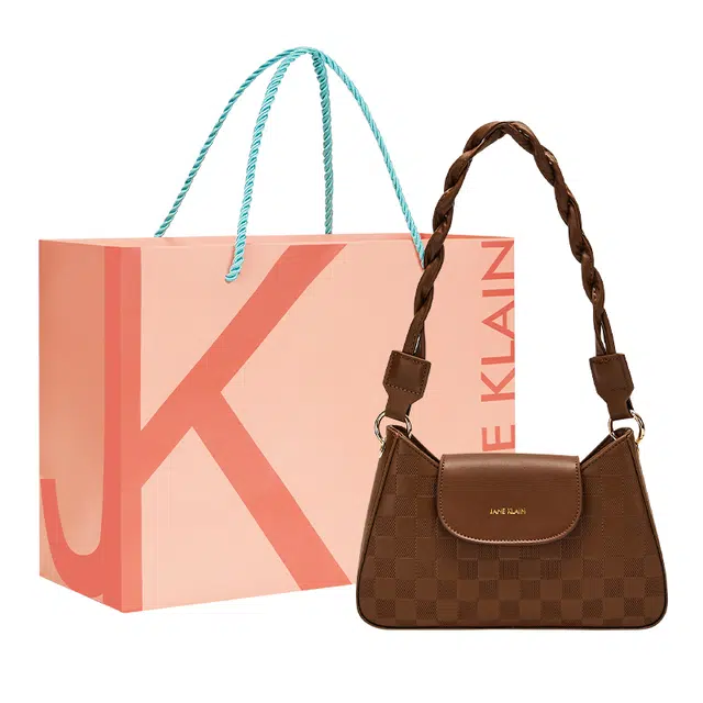 Jane Klain Woven Checkered Shoulder Bag