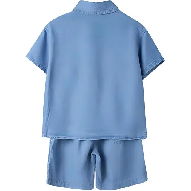 中童 玛米玛卡 舒适亲肤柔软简约大方休闲运动套装 兰色