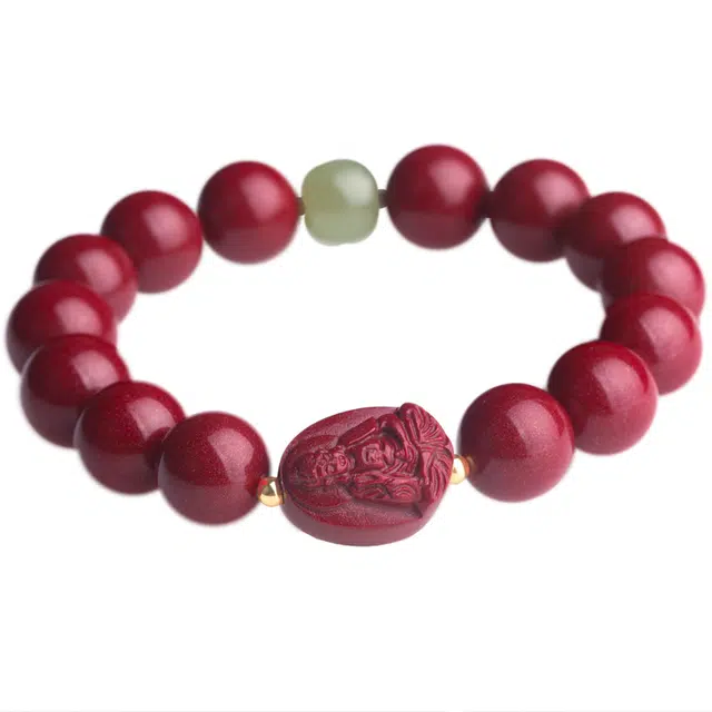 豆蔻时光 高含量十二生肖守护神 本命佛生肖狗猪—阿弥陀佛菩萨 再造辰砂朱砂 玉石手串 男女同款情侣款