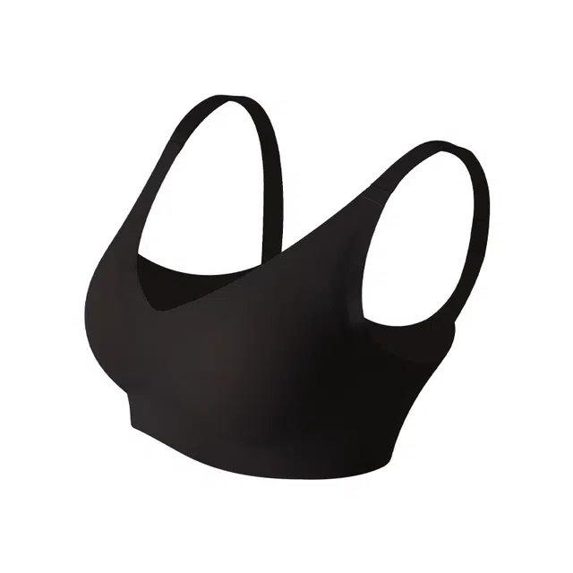 黄小姐 无痕背心式大码舒适柔软高弹大胸显小文胸 女款