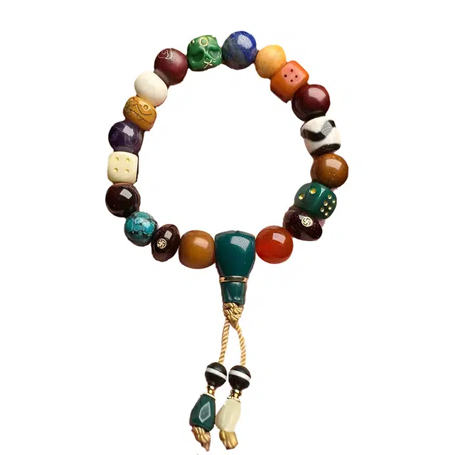 玉临门 新中式小众设计高级感多宝搭配 菩提根 手串 男女同款情侣款