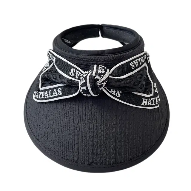 木林森 皱皱空顶夏季薄款甜美蝴蝶结可折叠大檐遮阳帽远行出街防紫外户外骑行百搭太阳帽 涤纶 防晒帽 女款