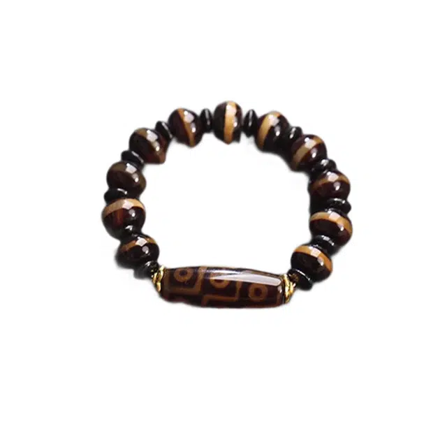 静汝玉 藏式天珠老九眼天珠转运珠 玛瑙 玉石手串 男女同款情侣款