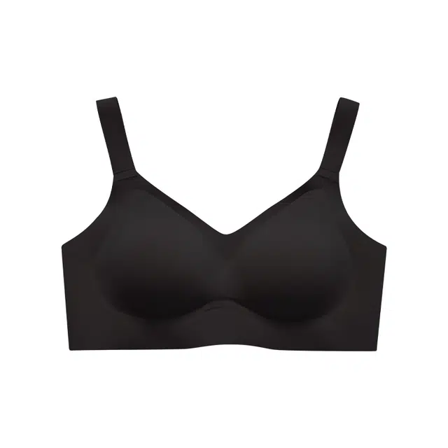 黄小姐 纯色简约无钢圈无痕水滴杯防滑收副乳大胸显小防下垂文胸 女款