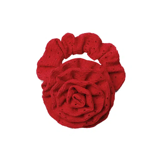 如花梦 浪漫又热烈 波西米亚风红色花朵高级感 布艺 发圈 女款