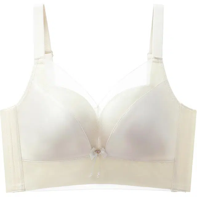 莫代尔 纯色网纱聚拢无痕无钢圈软支撑文胸 女款