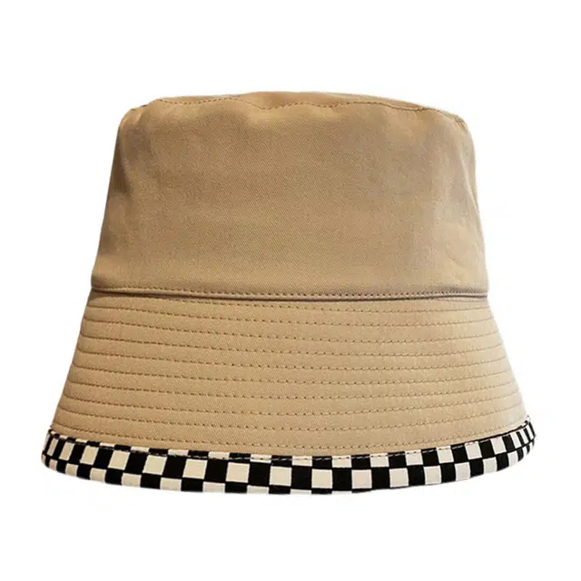 浪莎 春秋时尚百搭卡其色双面戴显脸小 聚酯纤维 渔夫帽 男女同款情侣款
