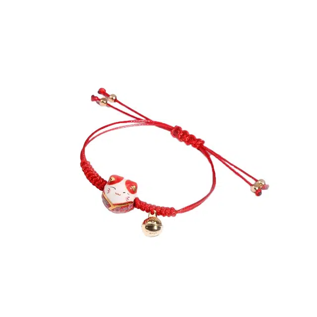 大唐国鼎 可爱猫咪 轻奢精致高级感 时尚气质日系可爱俏皮少女心 通勤日常简约百搭 织物 手链 女款