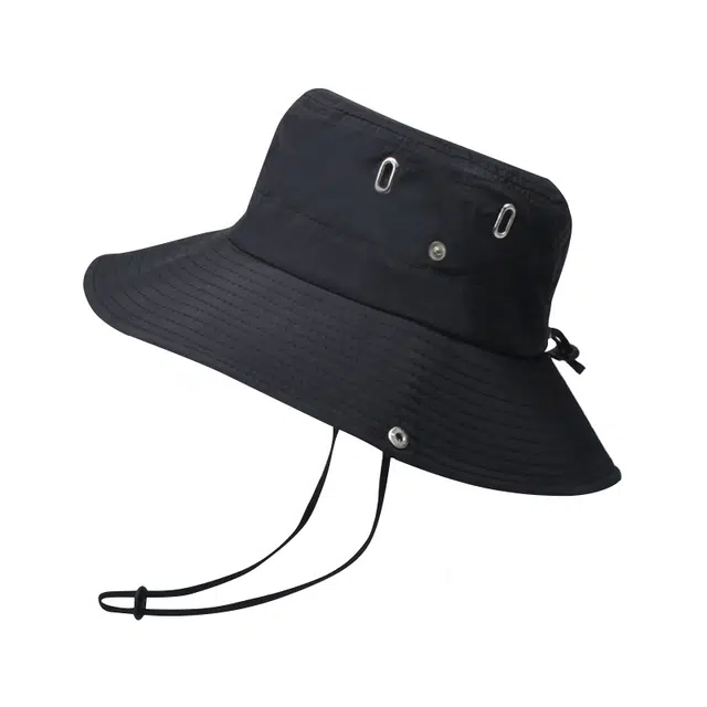 浪莎 春夏户外大帽檐金属孔透气遮阳防晒 聚酯纤维锦纶 渔夫帽太阳帽 男女同款情侣款