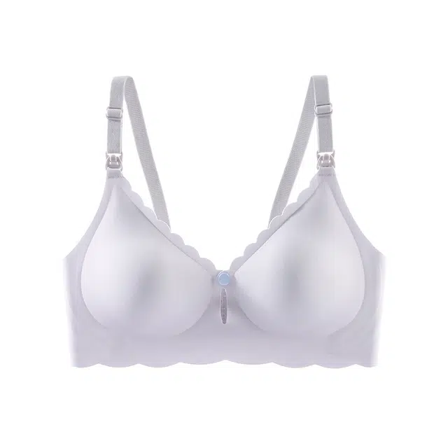 莫代尔 纯色哺乳聚拢收副乳防下垂文胸 女款