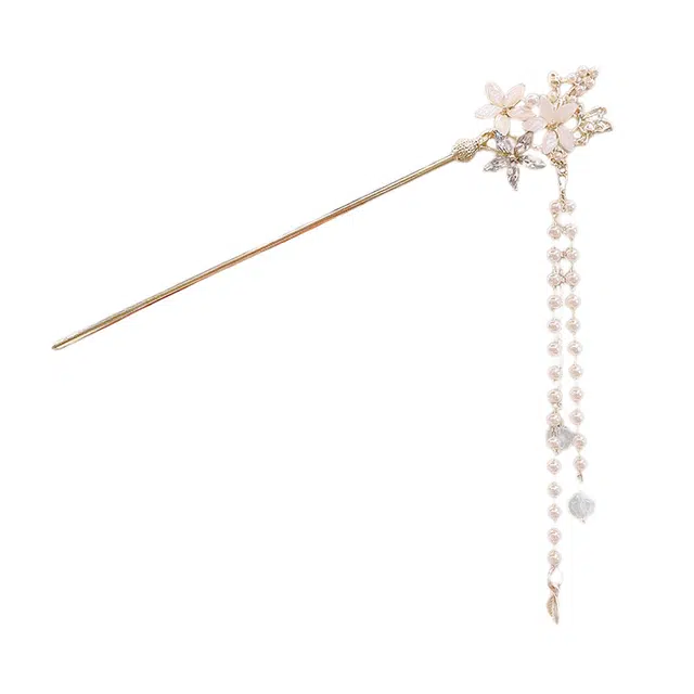 水中玉 流苏中式高级感发钗盘发钗子气质汉服 发簪 女款