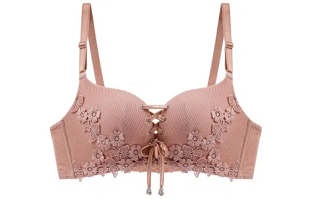 浪莎 纯色聚拢蕾丝美背文胸