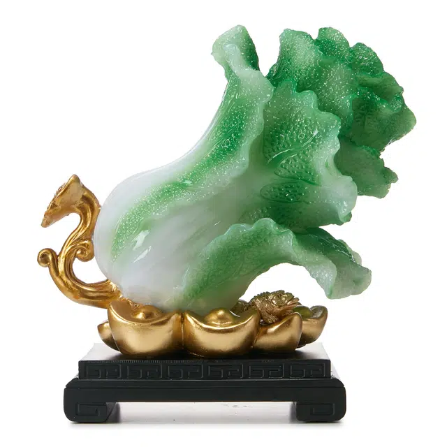 钵提 新中式轻奢招财玉白菜 工艺品摆件客厅电视柜 办公室装饰品摆设 元宝如意  潮流衍生品