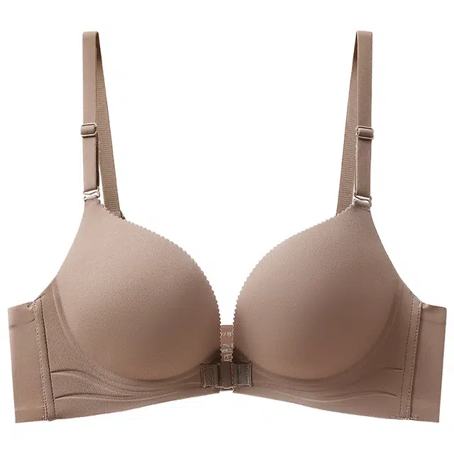 莫代尔 纯色小胸聚拢前扣防下垂收副乳文胸 女款