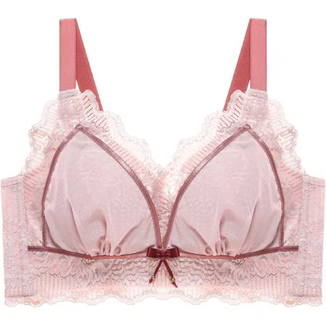 莫代尔 纯色蕾丝边收副乳聚拢防下垂文胸 女款