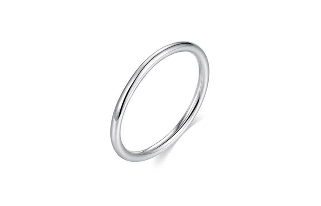 尚银福 光面素圈 简约高级光圈尾戒食指细款单人单戒 日常百搭素圈光面指环 合金 戒指 女款