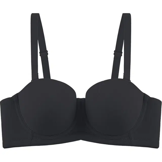 浪莎 纯色无痕简约薄款文胸 女款 黑色