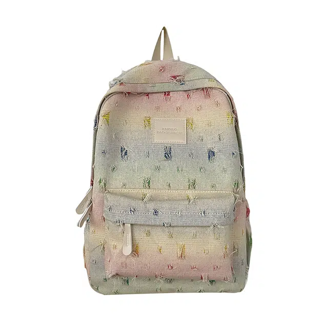 醇龙 潮牌小众书包女大学生设计感背包高中初中生高颜值双肩包 尼龙