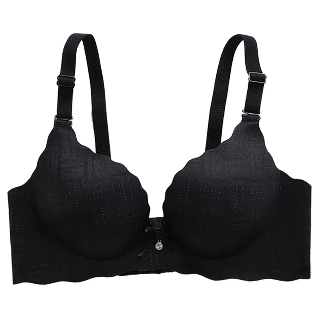 莫代尔 纯色无痕聚拢显大收副乳文胸 女款 黑色