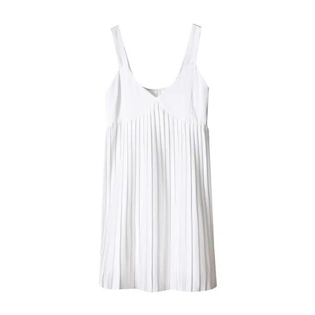 水中花 性感时尚柔软纯欲无袖睡裙 女款 白色
