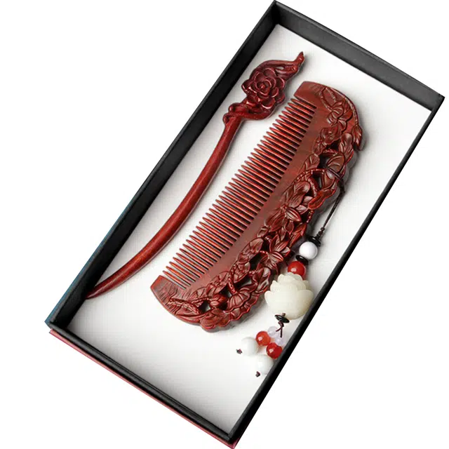 妖娆猫 新中式国风盘发雕花木高级感实 旗袍 精致 发簪 女款