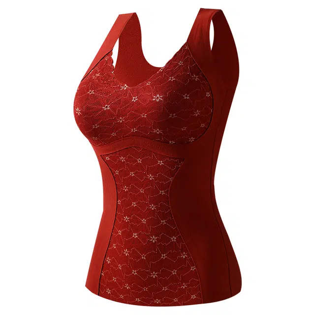 莫代尔 保暖收腹塑身带胸垫一体打底背心 女款