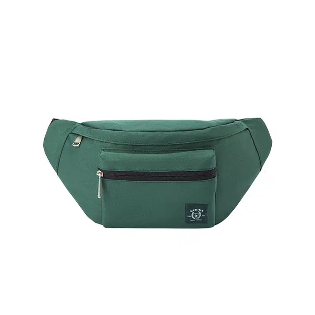 森马 梅花系列运动风 织物 腰包斜挎包胸包 小号 男女同款情侣款 中绿/卡其/黑色