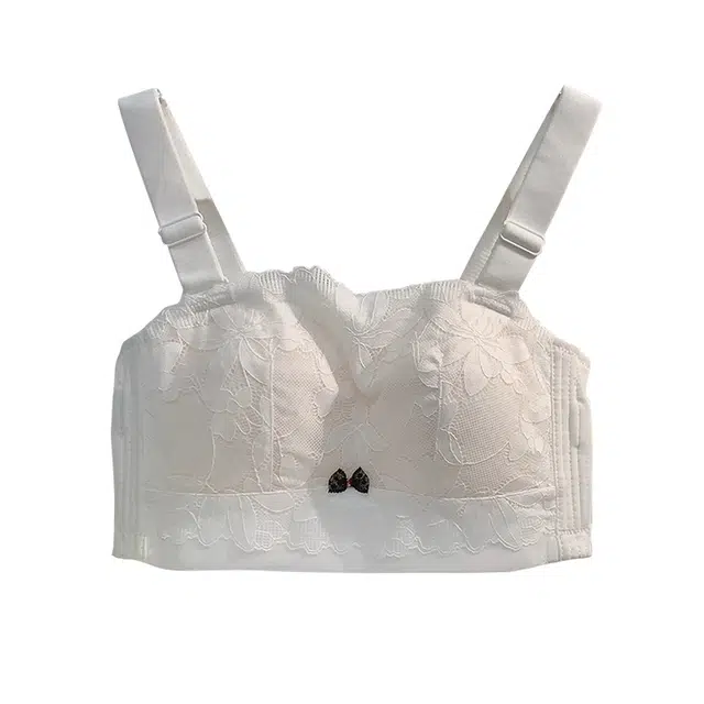 莫代尔 纯色薄款蕾丝边文胸 女款 白色