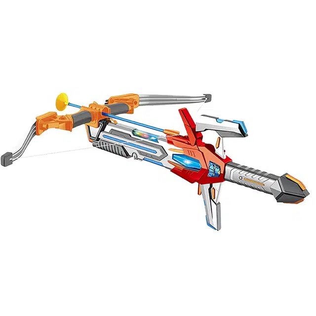 雄俊 多功能弓箭四合一 弹弓射箭弩靶吸盘仿真声光 枪型玩具