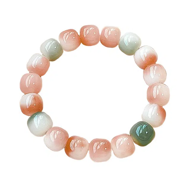 岁月静好 新中式国潮复古民族风烟雨飘花单圈高抛文玩佛珠绕指柔 菩提根 菩提类手串 女款