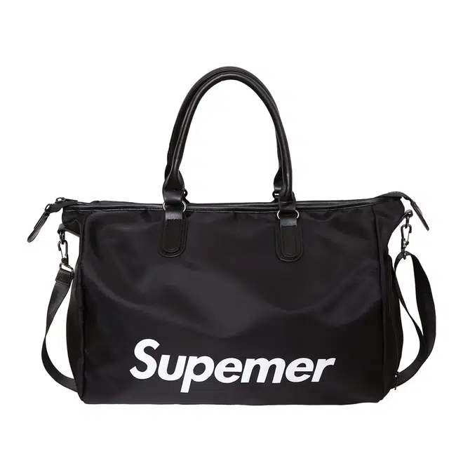 尊梵 单肩包手提高颜值干湿分离 尼龙 旅行包 中号 男女同款情侣款 黑色字母/绿色字母/黑色纯色/流行色纯色