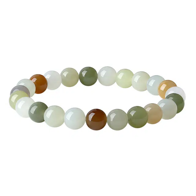 周大生 多宝多福素玉多色串珠新中式手饰 和田玉 手串 女款 糖玉