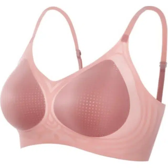 莫代尔 纯色大胸显小无钢圈上托防下垂透气文胸 女款