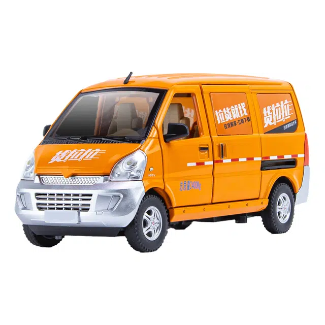 驰誉车玩 五菱面包车 货拉拉 邮政 豆腐配送车 合金车模 亮灯响声 回力行驶 车门可开 仿真汽车 收藏摆件 成品模型