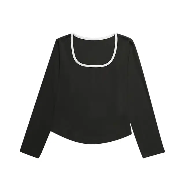 黄小姐 撞色内搭弧形下摆外穿打底衣 女款