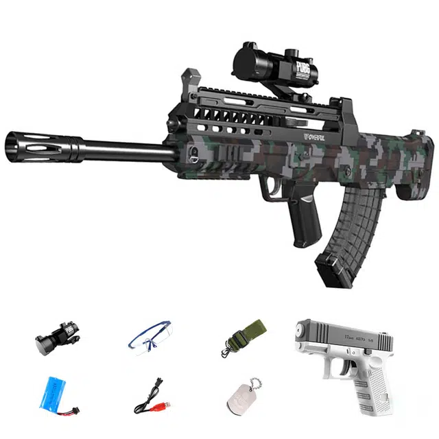 雄俊 电动水枪 高压强力射程远全自动 枪型玩具