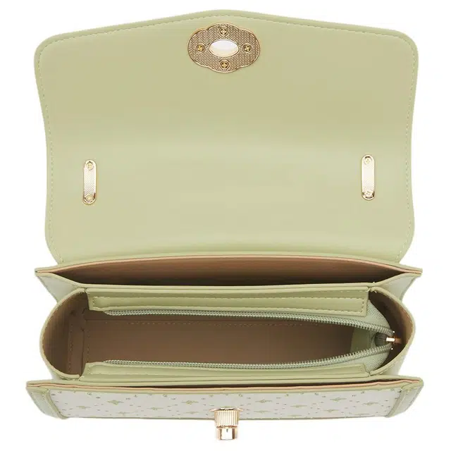 意尔康 夏季百搭通勤质感链条 小方包斜挎单肩包 小号 女款 绿色/黑色